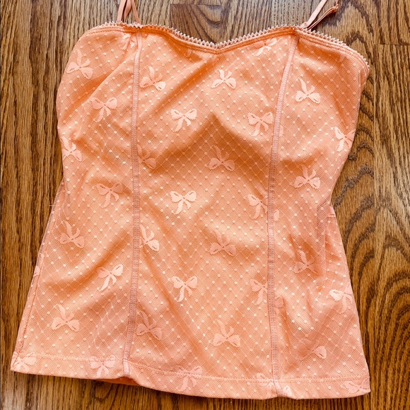 Vintage Other - Vintage 90s Cami Tank Bow Lace Lingerie Top